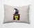 14" x 20" Ivory and Green Halloween Witch Hat Rectangular Outdoor Throw Pillow - IMAGE 1