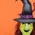 18" x 18" Orange and Green Halloween Witch Hat Outdoor Throw Pillow - IMAGE 3