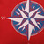 16" x 16" Red and Blue Compass Nautical Outdoor Throw Pillow - IMAGE 3