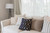 26" x 26" Blue and White Ovals Go Round Throw Pillow - IMAGE 2