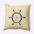 20" x 20" Yellow and White Ship Wheel Square Throw Pillow - IMAGE 1