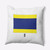 26" x 26" White and Blue Letter D Square Throw Pillow - IMAGE 1
