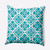British Colonial Throw Pillow - 18" - Aqua and White - IMAGE 1