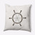 18" x 18" Ivory and Brown Ship Wheel Square Throw Pillow - IMAGE 1