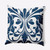 British Colonial Throw Pillow - 16" - Prussian Blue and White - IMAGE 1