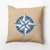 16" x 16" Brown and Blue Compass Throw Pillow - IMAGE 1