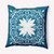 18" x 18" Blue and White Cuban Tile Floral Outdoor Throw Pillow - IMAGE 1