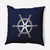 Ship Wheel Outdoor Throw Pillow - 20" - Navy Blue and White - IMAGE 1
