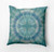 16" x 16" Blue and Green Shibori Burst Outdoor Throw Pillow - IMAGE 1