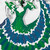 20" x 20" Blue and Green Cuban Dancer Baila Square Throw Pillow - IMAGE 3
