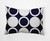 14" x 20" White and Blue Mod Circles Rectangular Outdoor Throw Pillow - IMAGE 1