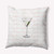 20" x 20" White and Orange Martini Decorative Outdoor Throw Pillow - IMAGE 1