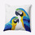 16" x 16" White and Blue Macaw Square Throw Pillow - IMAGE 1