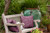 16" x 16" Purple and White Olena Outdoor Throw Pillow - IMAGE 2