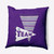 16" x 16" Purple and White Go Team Outdoor Throw Pillow - IMAGE 1