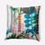 16" x 16" Blue and White Tropical Jungle Outdoor Throw Pillow - IMAGE 1