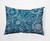 Floral Outdoor Throw Pillow - 20" - Peacock Blue and White - IMAGE 1