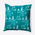 Oriental Architecture Outdoor Throw Pillow - 20" - Teal and White - IMAGE 1