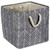 11" Gray Square Polyester Storage Bin with Herringbone Design - IMAGE 1