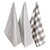 Striped and Checkered Cotton Dish Towels - 30" - Gray and White - Set of 3 - IMAGE 1