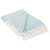 60" Aqua Blue and White Rectangular Woven Cotton Throw - IMAGE 1