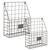Set of 2 Grey Wire Wall File Basket Storage, 45" - IMAGE 1