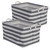 Set of 2 Gray and White Striped Rectangular Storage Laundry Bin 17.50" - IMAGE 1