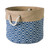 15" White and Blue Round Medium Storage Basket with Diamond Design - IMAGE 1