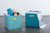 Teal Blue Cube Storage Bin 13" - IMAGE 2