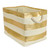 11" Gold and White Striped Rectangular Paper Storage Bin - IMAGE 1