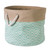 12" Brown and Aqua Blue Round Small Storage Basket with Diamond Design - IMAGE 1