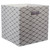 11" Gray and White Square Polyester Storage Bin - IMAGE 1