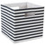 Gray Cube Pinstriped Storage Bin 11" - IMAGE 1