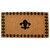 Brown and Black Rectangular Handwoven Coir Doormat with Fleur de Lis Design 30" x 18" - IMAGE 1