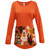 Mandarin Orange "Meowoween" Women's Adult Long Sleeve Swing Top - Extra Large - IMAGE 1