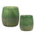 Set of 2 Sage Green Contemporary Glass Vases 9" - IMAGE 1