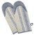 French Striped Quilted Oven Mitts - 13" - Denim Blue and Off-White - Set of 2 - IMAGE 1