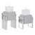 Set of 2 Gray Contemporary Square Candle Holders 9" - IMAGE 1