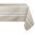 Edge Stripes Rectangular Cotton Tablecloth - 120" - Beige and White - IMAGE 1