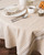 Edge Stripes Rectangular Cotton Tablecloth - 120" - Beige and White - IMAGE 6