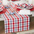 Tartan Plaid Cotton Table Runner - 108" - White and Red - IMAGE 4