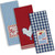 Set of 3 Assorted Red and Blue Rectangular Absorbent Dishtowel 28" - IMAGE 1