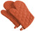 Quilted Terry Cotton Kitchen Oven Mitts - 13" - Orange - Set of 2 - IMAGE 1