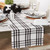 Homestead Plaid Cotton Table Runner - 72" - White and Black - IMAGE 4