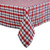 Classic Tartan Plaid Square Cotton Tablecloth - 52" - White and Red - IMAGE 3