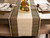 Checkered Weave Straw and Cotton Table Runner - 72" - Tan and Black