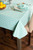 Lattice Rectangular Cotton Tablecloth - 84" - Aqua and White - IMAGE 3