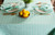 Lattice Rectangular Cotton Tablecloth - 84" - Aqua and White - IMAGE 6