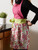 Daisies Floral Cotton Kitchen Apron - 28" - Pink and Green - IMAGE 5