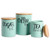 Coffee Sugar Tea Kitchen Storage Canisters - 5.5" - Aqua and Brown - Set of 3 - IMAGE 3